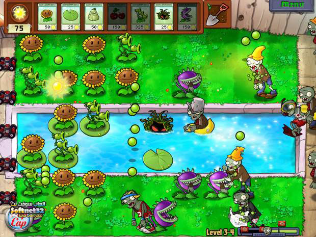 تحميل لعبة النبات ضد الزومبي برابط واحد Plants vs zombies
