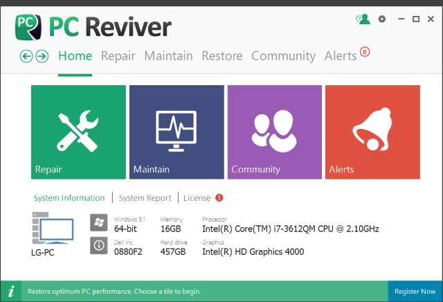 تحميل برنامج صيانة الجهاز وتصليح الاعطال مجانا 2018 PC Reviver